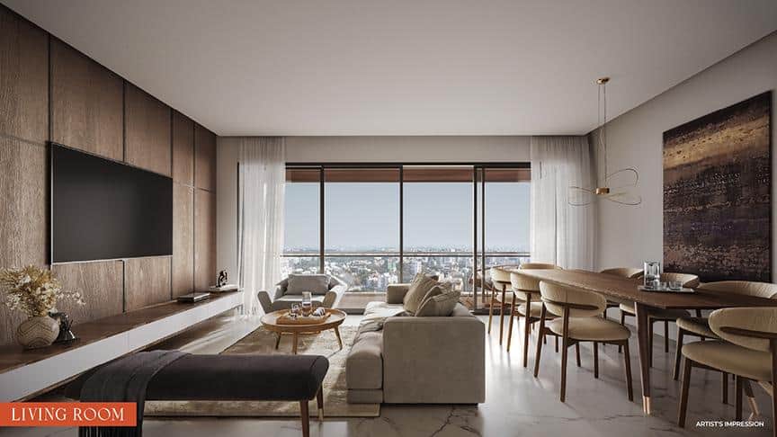 Premium apartment interiors with modern design in Chandak Vansham Mumbai project